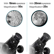 Load image into Gallery viewer, Telescope 114AZ Professional Reflector Telescope - Telescope for Beginners - Fully-Coated Glass Optics - Comes with Cellphone Adapter(1.5X Barlow Lens in it) &amp; 1.25 Inch 13% T Moon Filter
