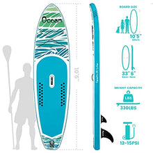 Load image into Gallery viewer, FEATH-R-LITE Inflatable Stand Up Paddle Board 10&#39;5&#39;&#39;x33&#39;&#39;x6&#39;&#39; Ultra-Light (18.9lbs) ISUP with Paddleboard Accessories,Fins,Adjustable Paddle, Pump,Backpack, Leash, Waterproof Phone Bag
