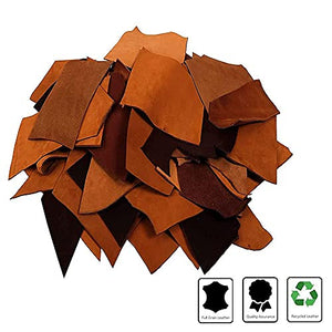 10 lbs Leather Scrap - Large Pieces of Full Grain Leather Cowhide Remnants Bag - Design & Make Crafts - Mixed Colors