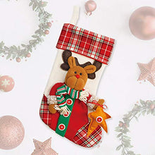 Load image into Gallery viewer, Yecence Christmas Stockings Large 3 Pcs Set 19" 3D Style Santa Snowman Reindeer Character for Xmas Classic Decoration Fireplace Hanging Ornaments Holiday Décor
