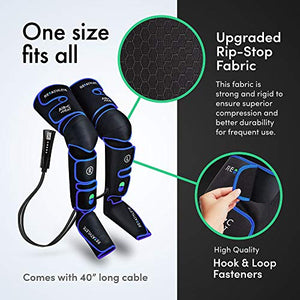 Reathlete Leg Massager, Air Compression for Circulation Calf Feet Thigh Massage, Muscle Pain Relief, Sequential Boots Device with Handheld Controller with Knee Heat Function