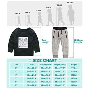 Jobakids Boys 2 Pieces Set Boys Cotton Clothing Set(Black,2T)