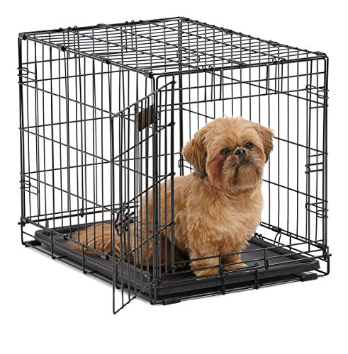 MidWest ICrate 1524 -24 Inch Folding Metal Dog Crate w/ Divider Panel ,Small Dog Breed, Black