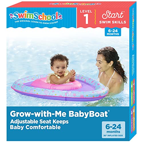 SwimSchool Lil’ Narwal Infant Baby Pool Float with Splash & Play Center, Low Center Adjustable Seat, Buoyant Infant Baby Floatie, Age 6 - 24 Months, Blue