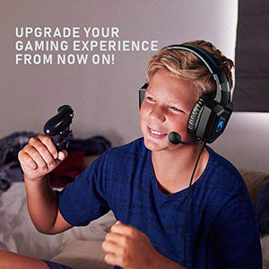 RUNMUS Gaming Headset for PS4, Xbox One, PC Headset w/Surround Sound, Noise Canceling Over Ear Headphones with Mic & LED Light, Compatible with PS4, Xbox One, Switch, PC, PS3, Mac, Laptop