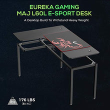 Load image into Gallery viewer, EUREKA ERGONOMIC 60 inch L Shaped Gaming Computer Desk, Multi-Functional Study Writing Corner Desk for Pc Gaming Home Office Laptop Computer Table, Black
