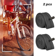 Load image into Gallery viewer, CEISPOB 2 Pack Bike Inner Tube with 4 Tire Levers 22/24/26 inch, Bicycle Tube Replacement for 32mm Schrader Valve Road MTB Bike Inner Tubes Durable Butyl Rubber Bike Tires (26" x 1.75" - 2.125")
