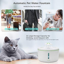 Load image into Gallery viewer, SHU UFANRO Pet Fountain Automatic Cat Water Fountain Dog Water Dispenser with 3 Replacement Filters, 70oz/2L Drinking Fountains Bowl with LED Light for Cat and Small Dogs, Multiple Pets
