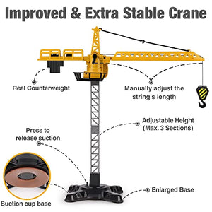 iPlay, iLearn Construction Site Vehicles Toy Set, Kids Engineering Playset, Tractor, Digger, Crane, Dump Trucks, Excavator, Cement, Steamroller, Birthday Gift for 3 4 5 Year Old Toddlers Boys Children