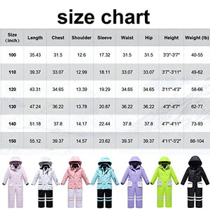 Boys/Girls Ski Suits One-piece Skiwear Windproof Waterproof Snow Wear Overalls Snowboarding Jacket for Kids