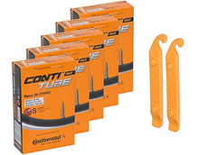 Load image into Gallery viewer, Continental Bicycle Tubes Race 28 700x20-25 S42 Presta Valve 42mm Bike Tube Super Value Bundle (Pack of 5 Conti tubes &amp; 2 Conti tire lever)
