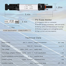 Load image into Gallery viewer, Pvfarosh 30A Solar Fuse Connector IP68 Waterproof 1000V in-line Fuse Holder 30A Male and Female Connector Waterproof in-Line Fuse Holder (Contains 4 fuses + 2 Solar Fuse Holders)
