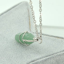 Load image into Gallery viewer, Paialco Jewelry Hand Wired Natural Aventurine Crystal Healing Point Chakra Pendant Necklace 18"
