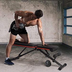 WILLY Adjustable Weight Bench for Full Body Workout Multi-Purpose Utility Weight Bench Foldable Flat Bench Press for Home Gym, Adjustable Strength Training Bench with Fast Folding