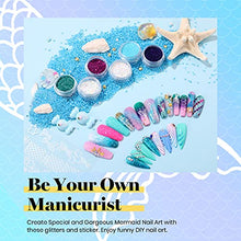Load image into Gallery viewer, Beetles Gel Nail Polish Kit, Mermaid 20 Colors Soak Off Gel Polish Starter Kit with 1 Base Coat 1 Glossy &amp; 1 Matte Top Coat 3 Nail Brushes 6 Colors Glitter 1 Mermaid Nail Stickers Holiday Gifts Set
