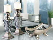 Load image into Gallery viewer, Creative Scents Schonwerk Centerpiece Bowl- Crackled Mosaic Design- Functional Table Decorations- Centerpieces for Dining/Living Room - Best Wedding/Birthday (Silver)
