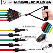 Load image into Gallery viewer, RENRANRING Resistance Bands Set,Exercise Bands with Stackable Workout Bands, Door Anchor Attachment, Handles, Legs Ankle Straps, Carry Bag, Gym Equipment for Home (Set of 13) (Black)
