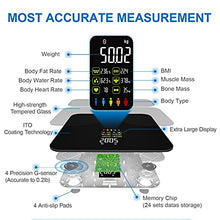 Load image into Gallery viewer, Scales for Body Weight and Fat, Lescale Large Display Weight Scale, High Accurate Body Fat Scale Digital Bluetooth Bathroom Scale for BMI Heart Rate, 15 Body Composition Analyzer Sync with Fitness App
