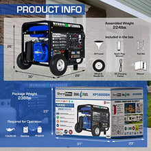 Load image into Gallery viewer, DuroMax XP12000EH Dual Fuel Electric Start Portable Generator, Blue and Black
