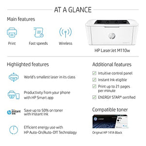 HP Laserjet M110w Wireless Monochrome Printer (7MD66F)