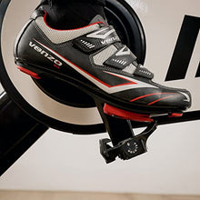 Load image into Gallery viewer, Venzo Bicycle Men's Road Cycling Riding Shoes - 3 Straps- Compatible with Peloton Shimano SPD &amp; Look ARC Delta - Perfect for Road Racing Bikes Black Color 42.5
