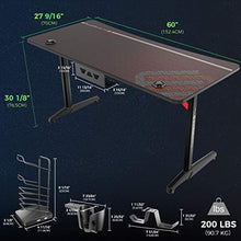 Load image into Gallery viewer, EUREKA ERGONOMIC Gaming Desk 60&quot; Home Office Computer Desk, New Polygon Legs Design, Captain Series (60 Inch, Black)
