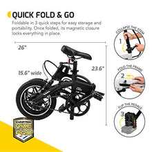 Load image into Gallery viewer, SWAGTRON SWAGCYCLE EB5 Plus Folding Electric Bike with Removable Battery | City eBike with Pedals &amp; Swappable 36V Battery | 14” Wheels, 250W Motor, Built-in Carry Handle (White)
