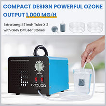 Load image into Gallery viewer, 2 in 1 Ozone Generator 11,000 mg/h Multipurpose Ozone Machine Ionizer Air Purifier Deodorizer for Rooms, Cars, Smoke, Blue
