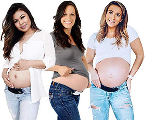 Maeband Maternity Belly Band | Pregnancy Belt, Waistband Extender, Pregnancy Clothes, Maternity Jeans (Medium, Midnight Black)