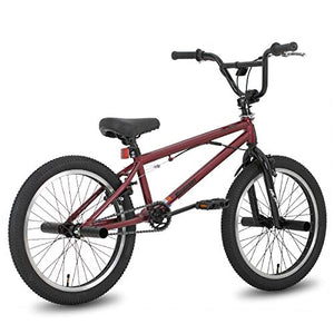 Hiland 20 Inch Kids Bike BMX Bicycles Freestyle for Boys Teenagers Red