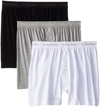 Load image into Gallery viewer, Calvin Klein Men's Cotton Classics Multipack Knit Boxers, White/Black/Grey, X-Large
