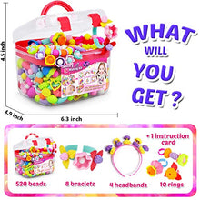 Load image into Gallery viewer, FunzBo Snap Pop Beads for Girls Toys - Kids Jewelry Making Kit Pop-Bead Art and Craft Kits DIY Bracelets Necklace Hairband and Rings Toy for Age 3 4 5 6 7 8 Year Old Girl (Large)
