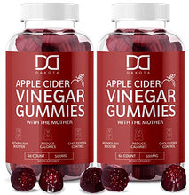 Load image into Gallery viewer, Apple Cider Vinegar Gummies with The Mother for Immune System Vitamin B12, B9, Pomegranate - Gummy Alternative to Apple Cider Vinegar Capsules, Pills, ACV Tablets - 120 Gummy Bears (2 Pack)
