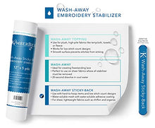Load image into Gallery viewer, Kimberbell Wash Away - Sticky Back Stabilizer, 12”x5 Yd Roll, Water Soluble Machine Embroidery, Washes Out Completely Leaving No Residue, Sewing, Quilting, Piecing Projects, Appliqués, Lace &amp; Crafting
