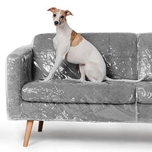 Load image into Gallery viewer, Better Than Plastic Slipcover, Vinyl Sofa Protector - 96&#39; Waterproof Pet Furniture Covers for Cats &amp; Dogs - Scratch &amp; Stain - XL Clear Leather Couch Protective Slip Bag (96 W x 40 D 42 BH x 18 FH)
