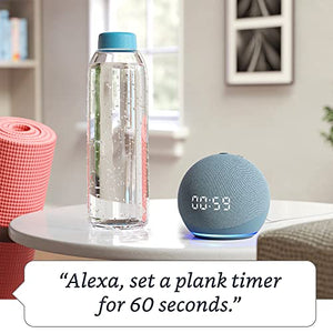 Echo Dot (4th Gen) | Smart speaker with clock and Alexa | Glacier White