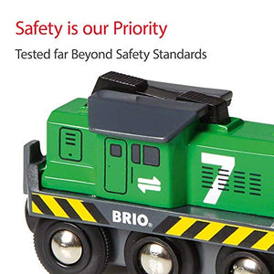 BRIO World 33214 - Freight Battery Engine - 1 Piece Wooden Toy Train Set for Kids Age 3 and Up