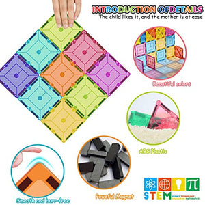 Landtaix Kids Magnet Tiles Toys New Upgrade 100Pcs Oversize 3D Magnetic Building Blocks Tiles Set,Inspirational Educational Toys for 3 4 5 6 Year Old Boys Gilrs Gifts