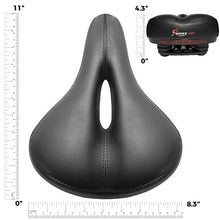 Load image into Gallery viewer, Giddy Up! Bike Seat - Most Comfortable Memory Foam Waterproof Bike Saddle, Universal Fit, Shock Absorbing Including Mounting Wrench - Allen Key - Reflective Band and Waterproof Protection Cover
