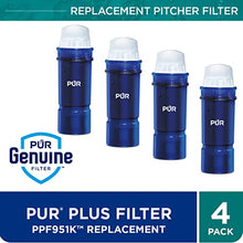 Load image into Gallery viewer, PUR PLUS Water Pitcher Replacement Filter with Lead Reduction (4 Pack), Blue – Compatible with all PUR Pitcher and Dispenser Filtration Systems
