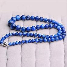 Load image into Gallery viewer, DUOVEKT Natural Blue Kyanite Necklace For Women and Men Crystal Stone 6mm-12mm Round Beads Stretch Jewelry AAAAA
