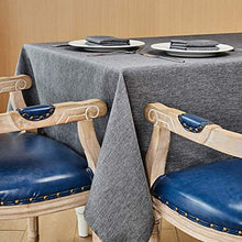 Load image into Gallery viewer, Mebakuk Rectangle Table Cloth Linen Farmhouse Tablecloth Waterproof Anti-Shrink Soft and Wrinkle Resistant Decorative Fabric Table Cover for Kitchen (60" x 144" (12-14 Seats), Turquoise Blue)
