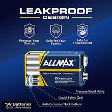 Load image into Gallery viewer, Allmax 9V Maximum Power Alkaline Batteries (12 Count) – Ultra Long-Lasting 9V Battery, 7-Year Shelf Life, Leak-Proof, Device Compatible – Perfect for Smoke Detectors and Fire Alarms
