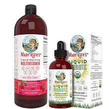 Load image into Gallery viewer, Liquid Multivitamin Raspberry &amp; Liquid Probiotic 4oz Bundle by MaryRuth’s | Vegan Vitamin A, B, C, D3, E &amp; Amino Acids | Immune, Digestion, Focus &amp; Energy Support | Gut Health Supplement.
