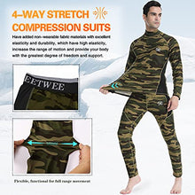Load image into Gallery viewer, Men's Thermal Underwear Wintergear Fleece Long Johns Compression Base Layer Set Skiing Warm Top &amp; Bottom (Camo, Small)
