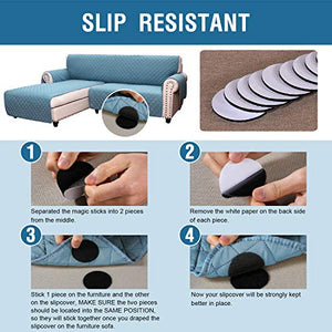 H.VERSAILTEX Sofa Covers L Shape Couch Covers for Sectional Sofa Chaise Lounge Sofa Cover Slipcovers Furniture Protector for Dogs Pets, Non Slip with Straps (X-Large, Reversible Smoke Blue/Smoke Blue)
