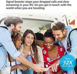 HiBoost Cell Signal Booster for RV, SUV, Vehicle, Van, Compatible All US Carriers- AT&T Sprint Verizon T-Mobile 2G 3G 4G LTE Cell Phone Booster