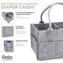 Load image into Gallery viewer, Parker Baby Diaper Caddy - Nursery Storage Bin and Car Organizer for Diapers and Baby Wipes - Large, Grey
