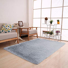 Load image into Gallery viewer, Super Soft Indoor Modern Rugs Anti-Skid Shaggy Area Rug Comfy Living Room Dining Room Home Bedroom Carpet Floor Mat (19.68x31.49inch, Gray)
