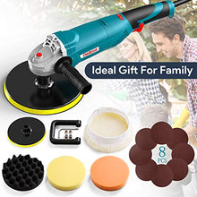 Load image into Gallery viewer, ENEACRO Polisher, Rotary Car Buffer Polisher Waxer, 1200W 7-inch/6-inch Variable Speed 1500-3500RPM, Detachable Handle Perfect for Boat,Car Polishing and Waxing
